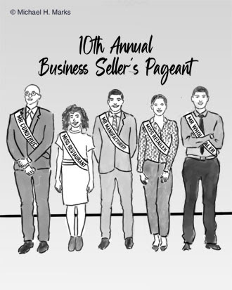 A line up of business owners at a pagent